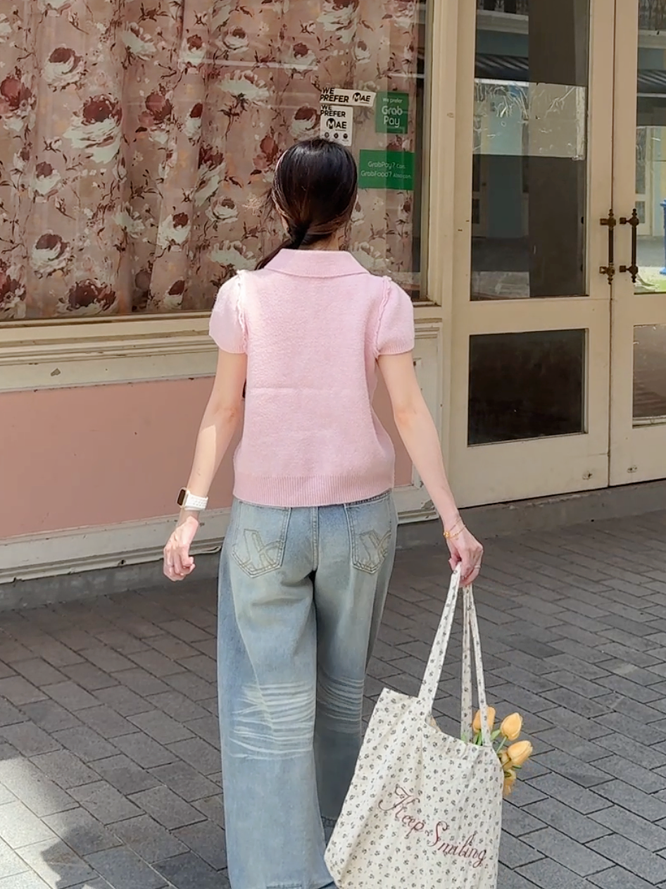MINIMAL KNIT POLO TOP