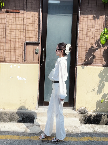 WHITE FLARE DENIM  - PETITEGIRLS 小个子定制款