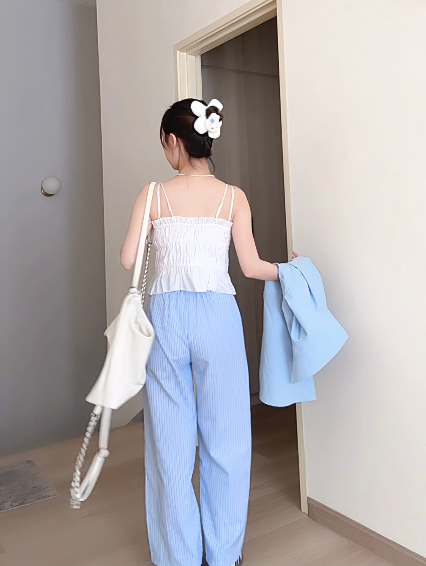 BLUE STRIPE COMFORT PANTS - PETITEGIRLS 小个子定制款