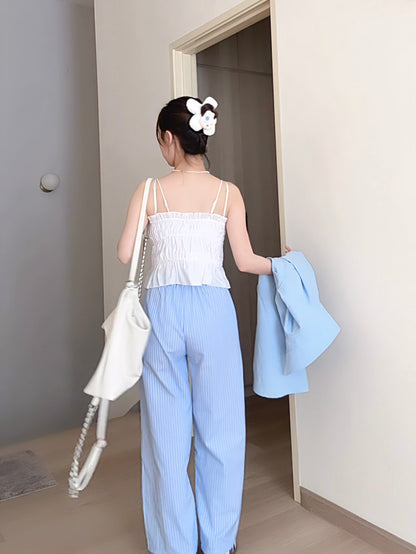 BLUE STRIPE COMFORT PANTS - PETITEGIRLS 小个子定制款