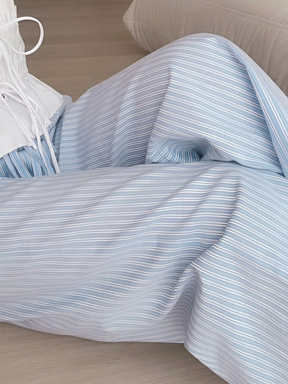 BLUE STRIPE COMFORT PANTS - PETITEGIRLS 小个子定制款