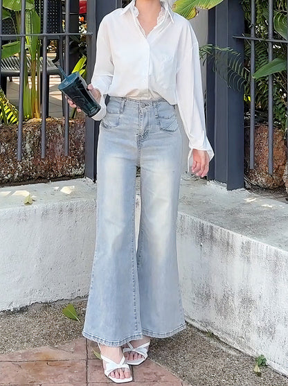 MORNING BLUE FLARE DENIM  - PETITEGIRLS 小个子定制款