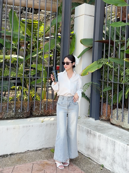 MORNING BLUE FLARE DENIM  - PETITEGIRLS 小个子定制款