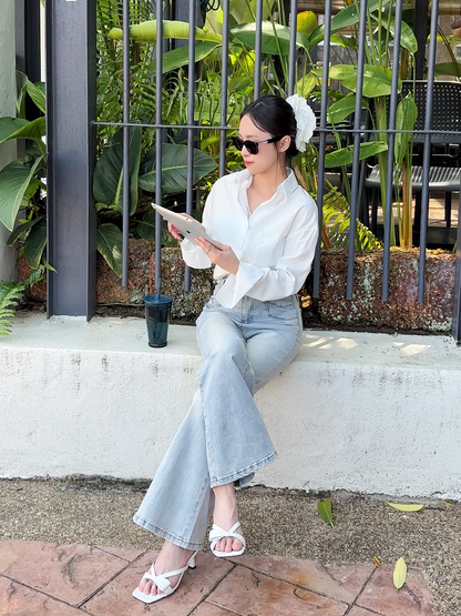 MORNING BLUE FLARE DENIM  - PETITEGIRLS 小个子定制款