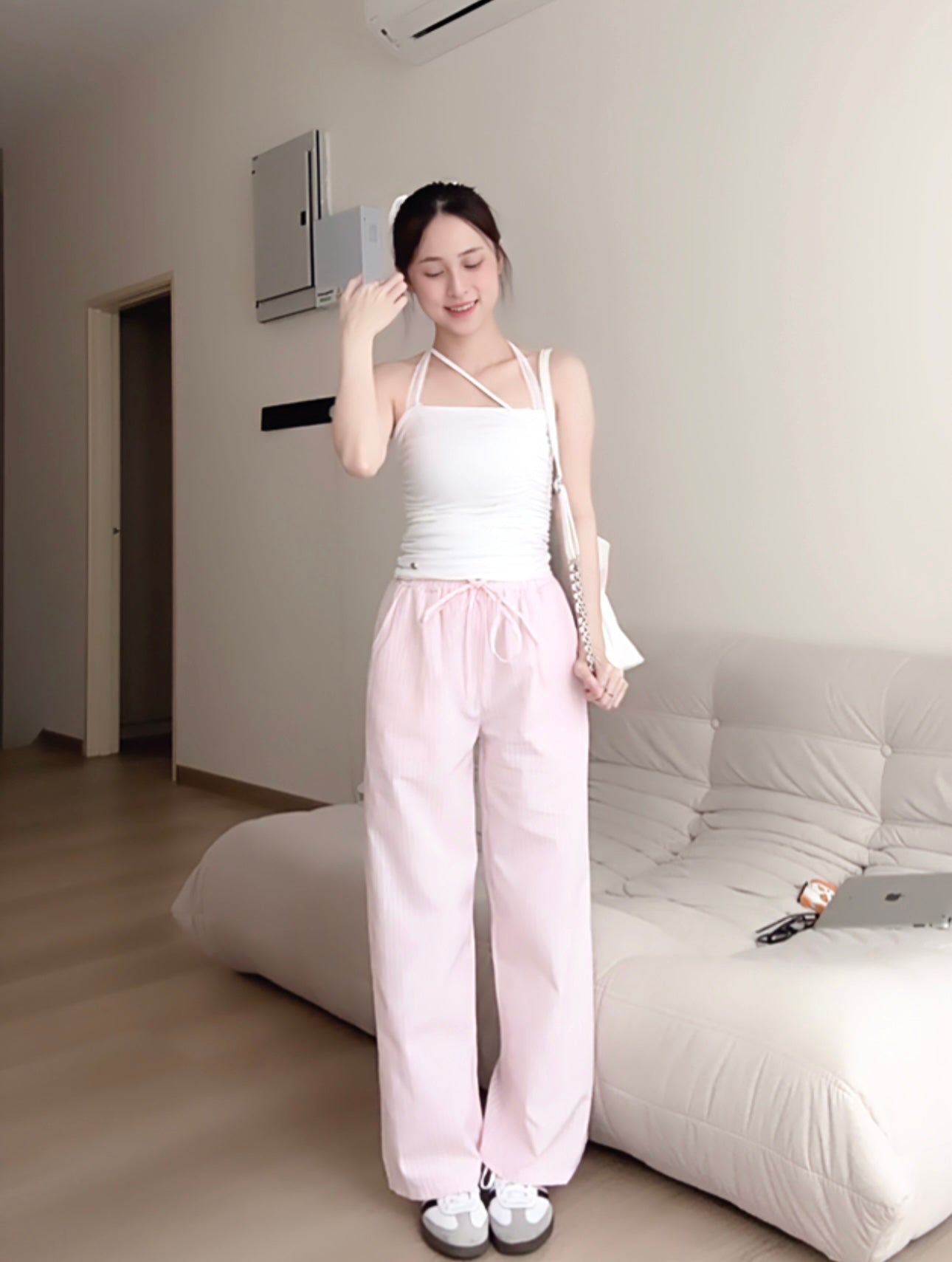 PINK STRIPE COMFORT PANTS - PETITEGIRLS 小个子定制款