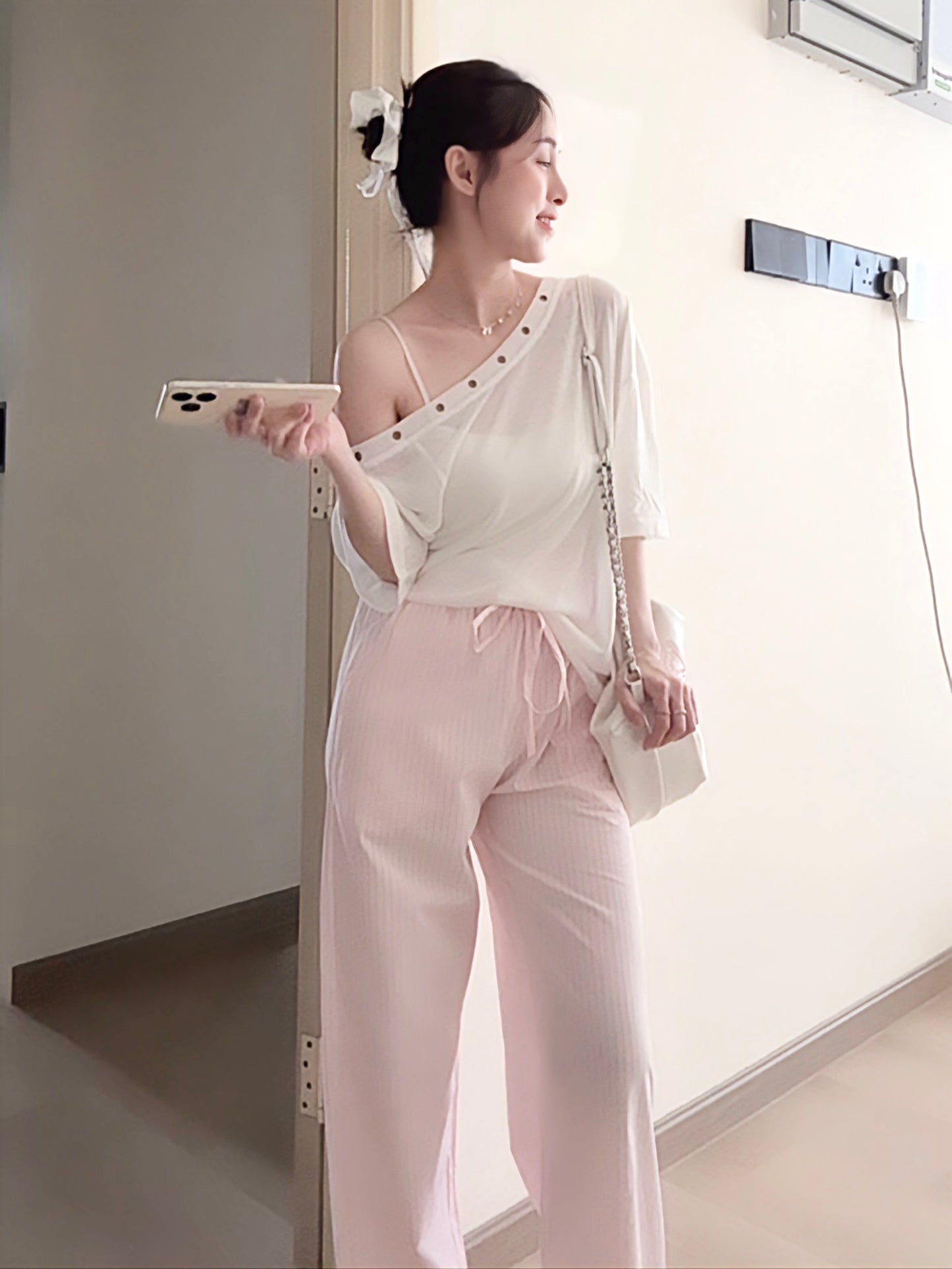 PINK STRIPE COMFORT PANTS - PETITEGIRLS 小个子定制款