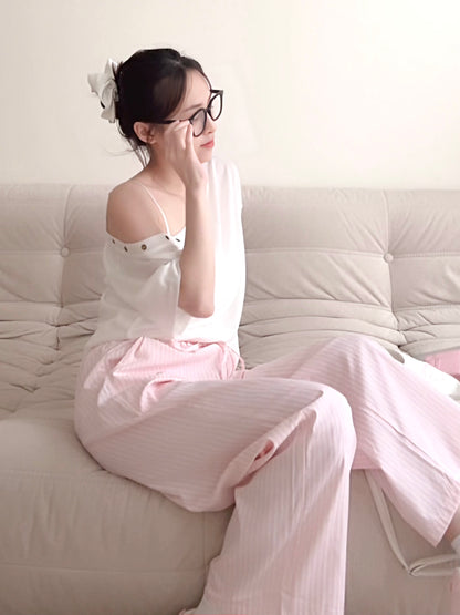 PINK STRIPE COMFORT PANTS - PETITEGIRLS 小个子定制款
