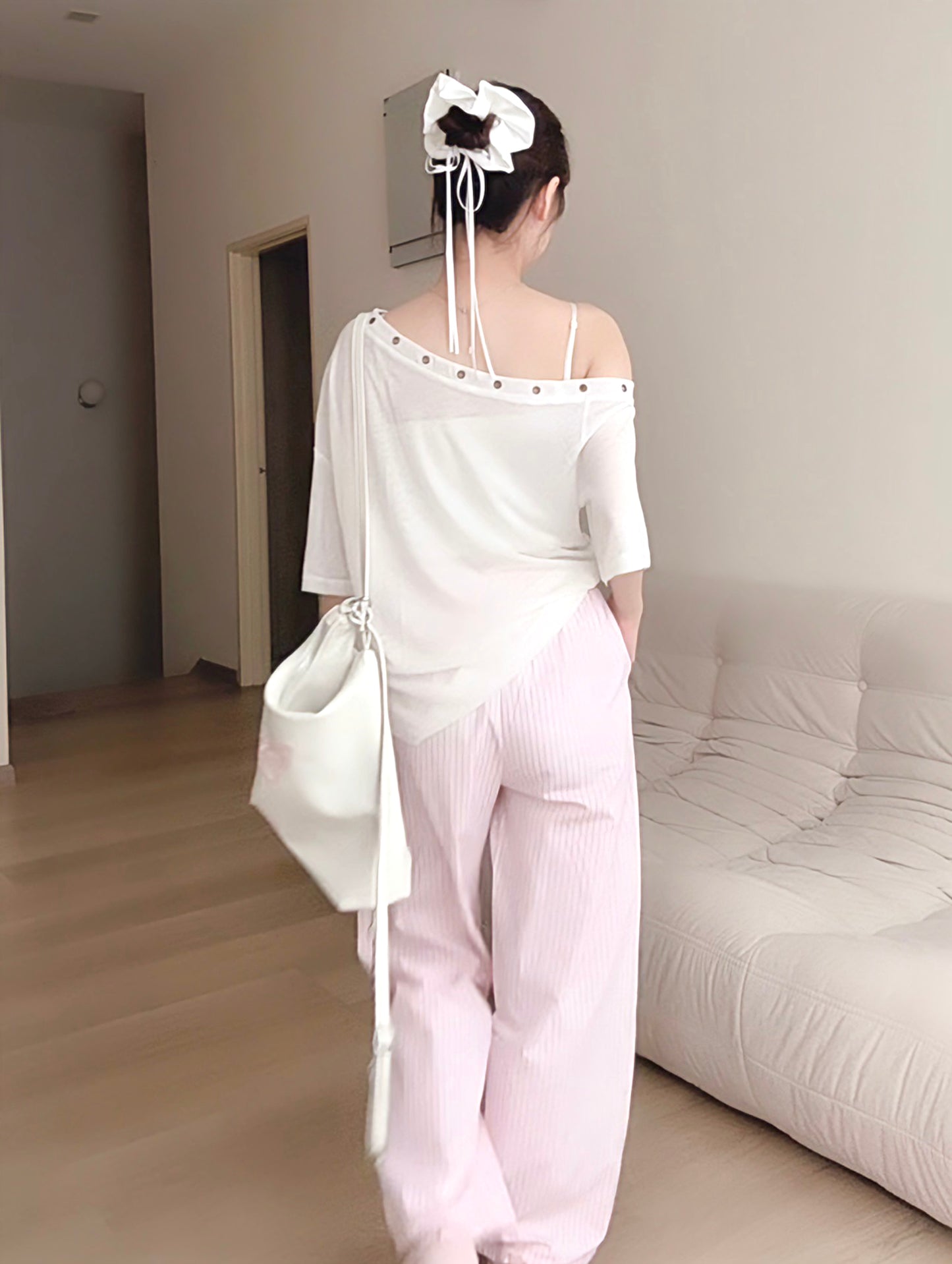 PINK STRIPE COMFORT PANTS - PETITEGIRLS 小个子定制款