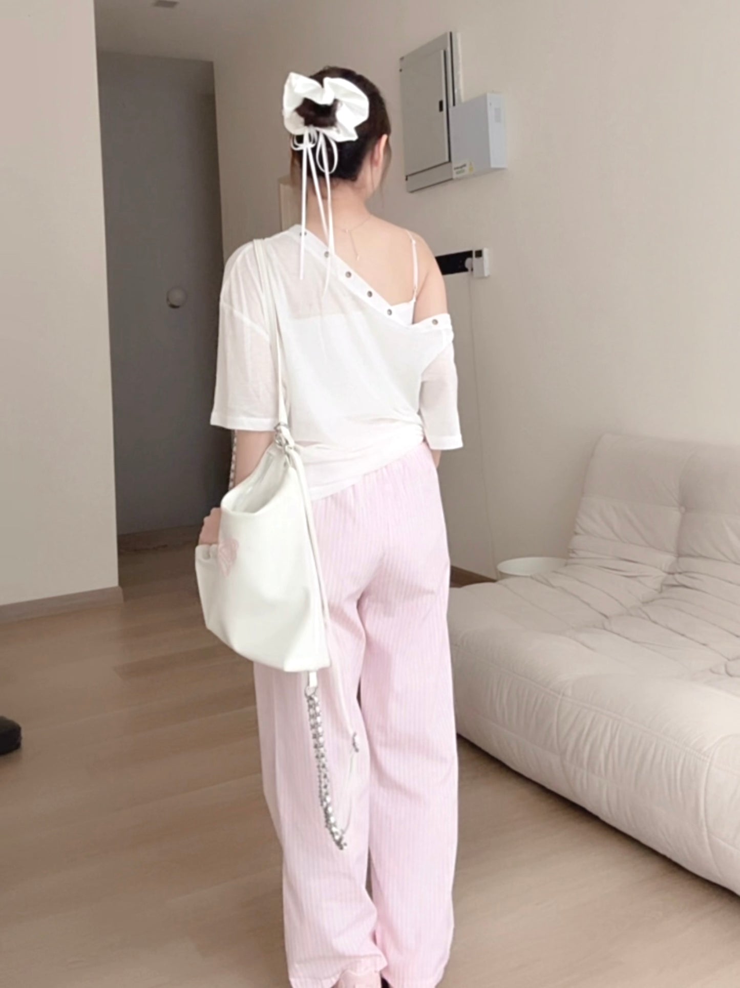 PINK STRIPE COMFORT PANTS - PETITEGIRLS 小个子定制款