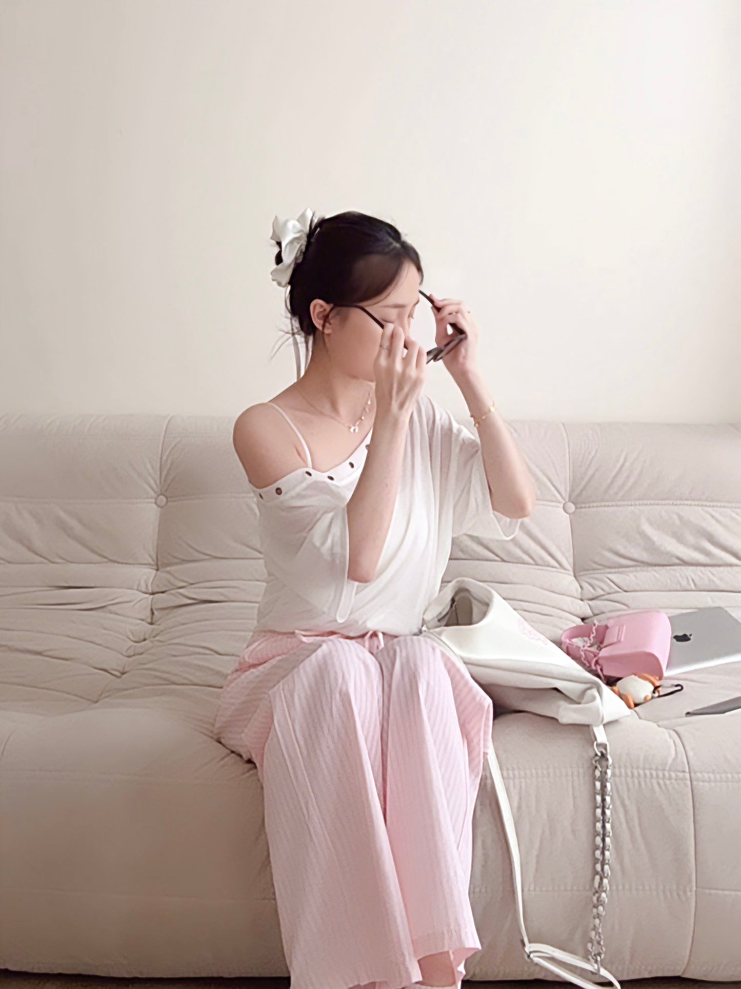 PINK STRIPE COMFORT PANTS - PETITEGIRLS 小个子定制款