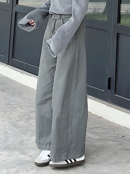 CLASSIC GREY WIDE LEG JEANS  - PETITEGIRLS 小个子定制款