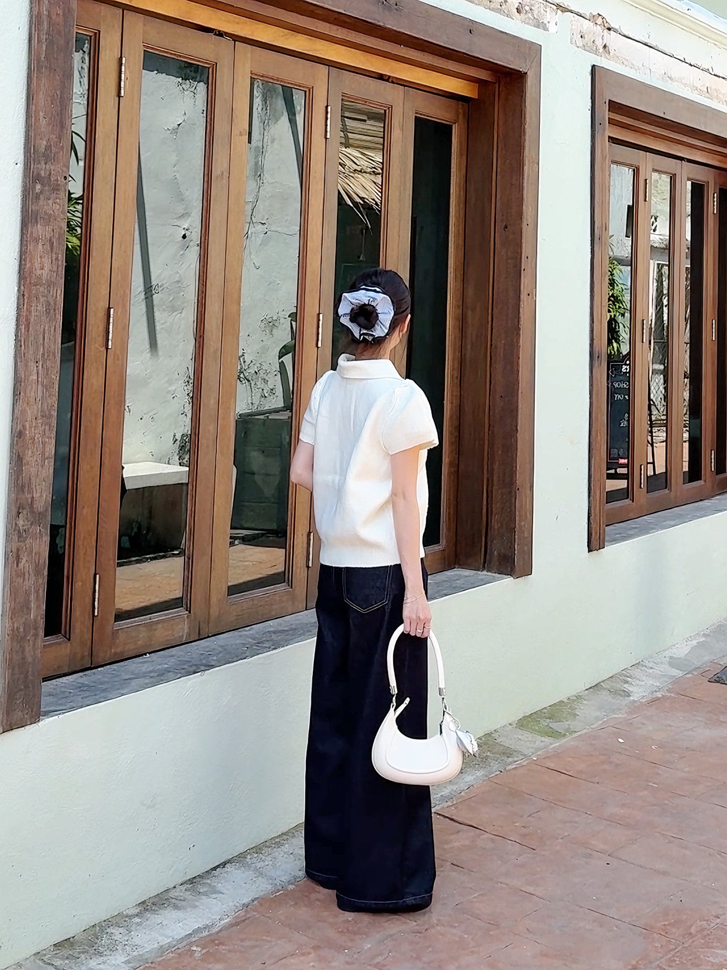 MINIMAL KNIT POLO TOP