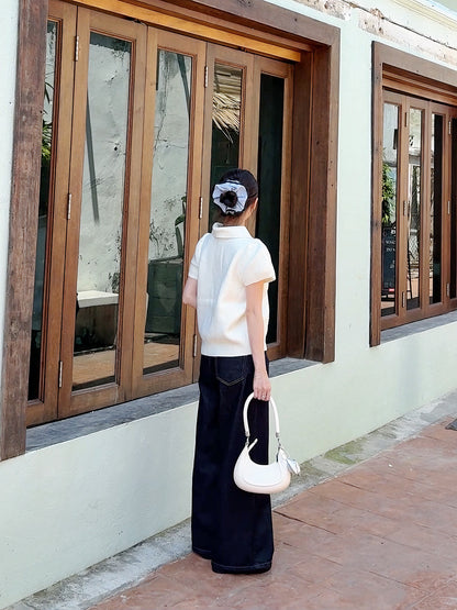 MINIMAL KNIT POLO TOP