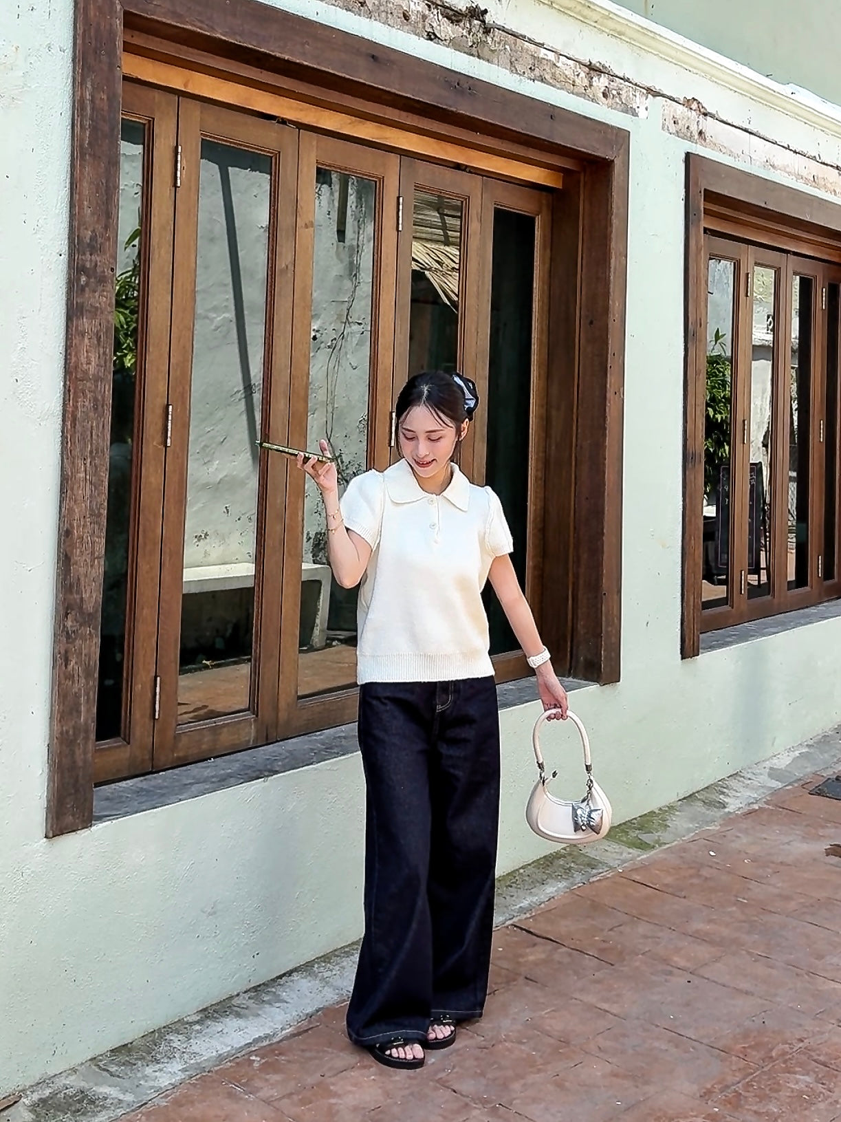 MINIMAL KNIT POLO TOP