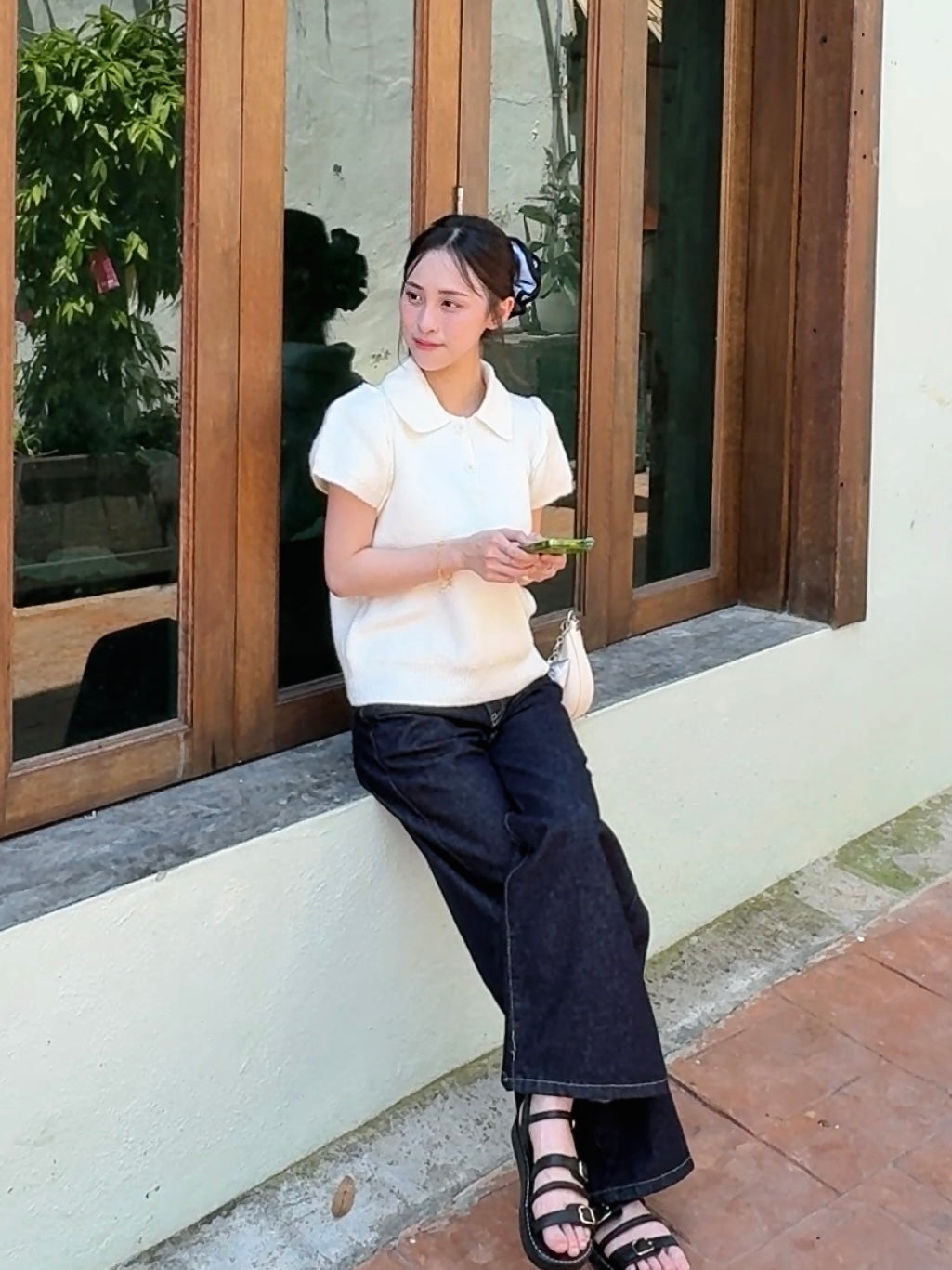 MINIMAL KNIT POLO TOP