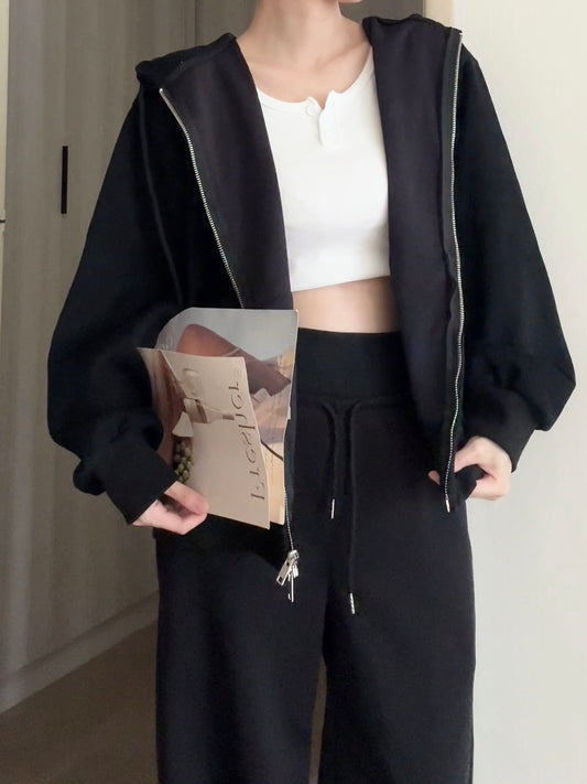 BLACK HOODIE JACKET