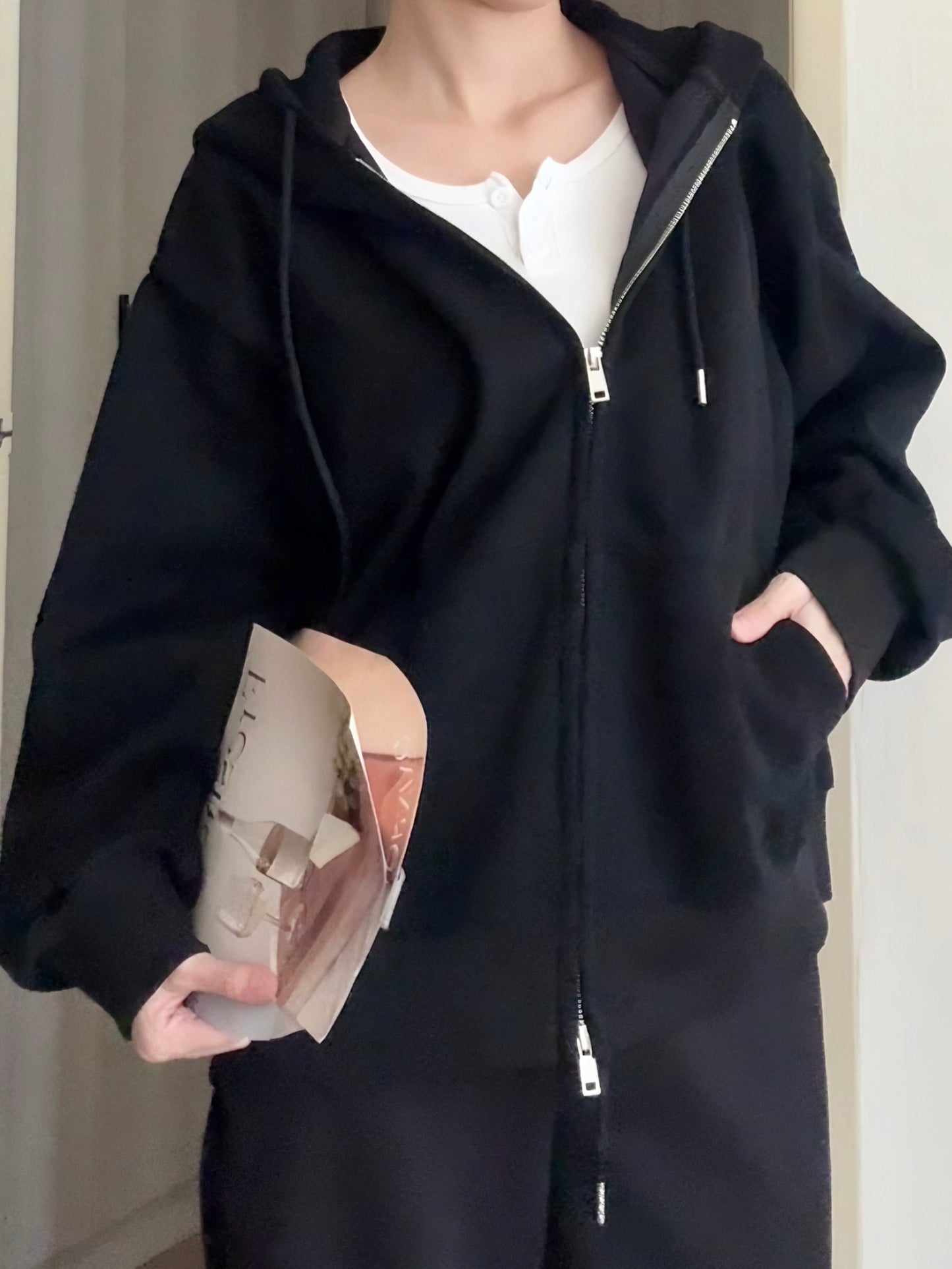 BLACK HOODIE JACKET