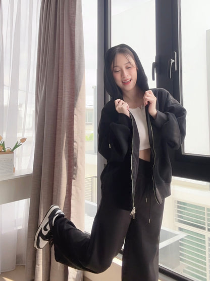 BLACK HOODIE JACKET