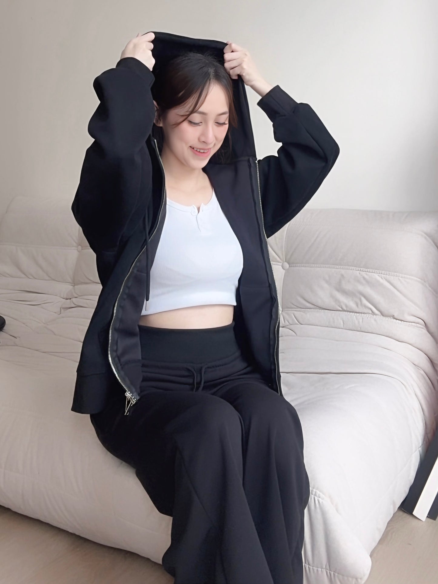 SOFT BLACK MOOD SET - PANTS+JACKET