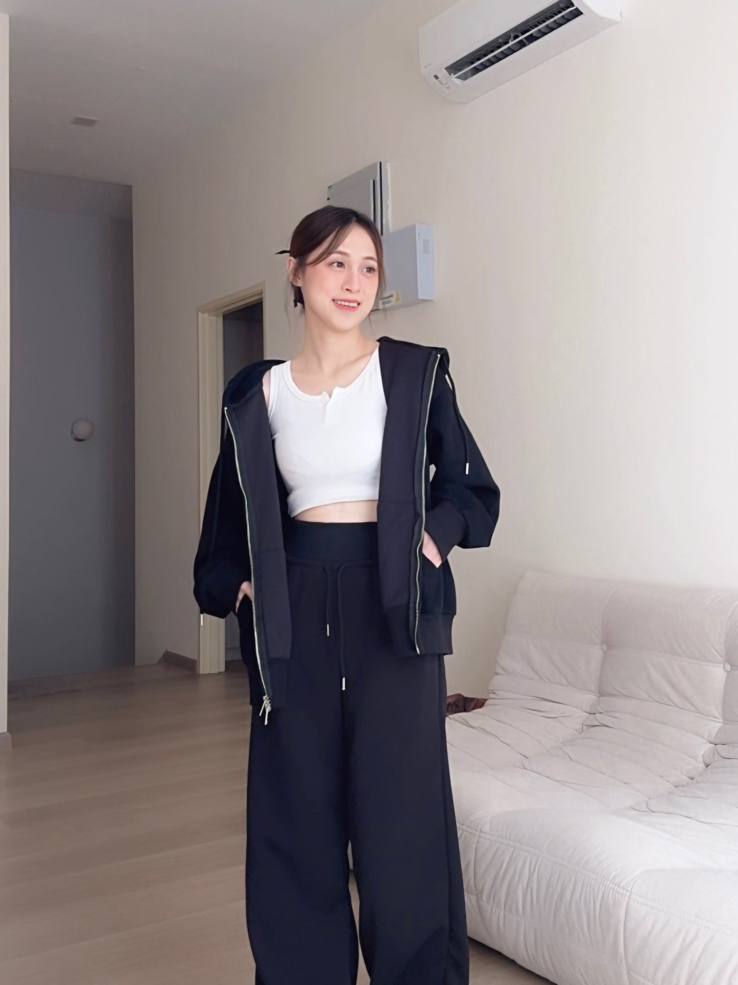 SOFT BLACK MOOD SET - PANTS+JACKET
