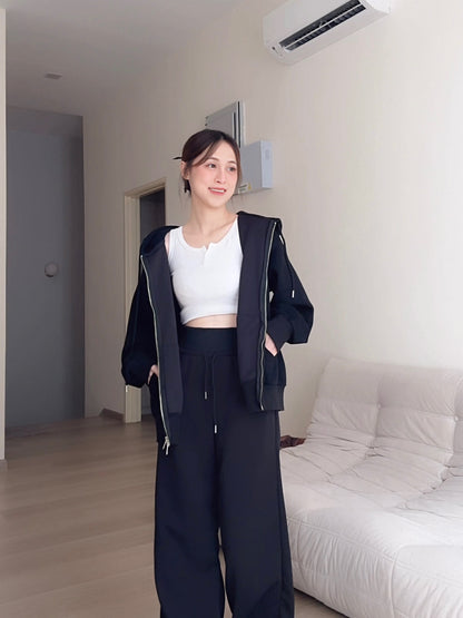 SOFT BLACK MOOD SET - PANTS+JACKET