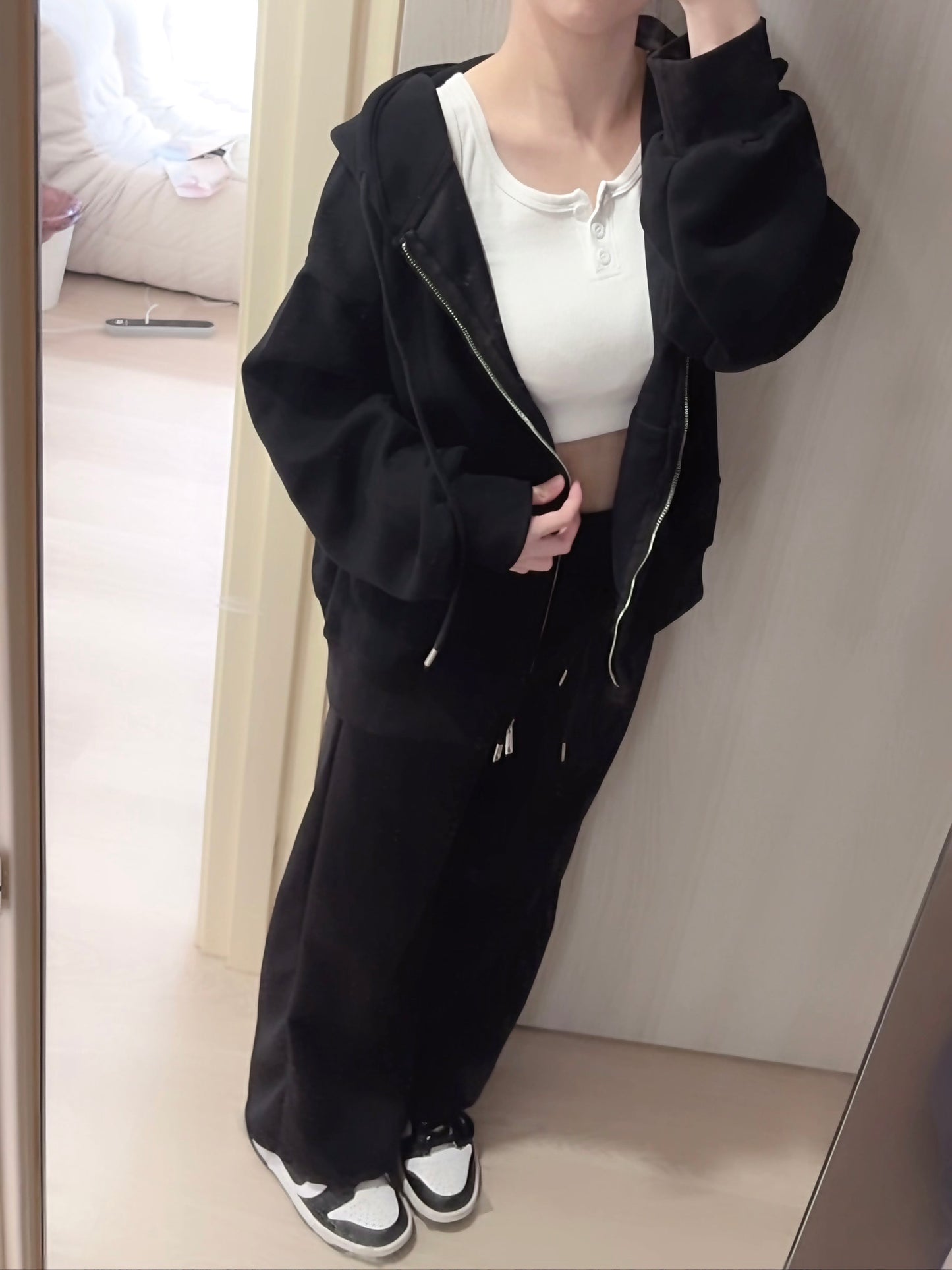 SOFT BLACK MOOD SET - PANTS+JACKET