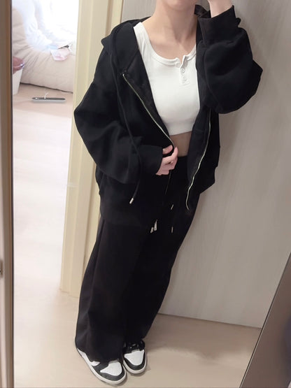 SOFT BLACK MOOD SET - PANTS+JACKET