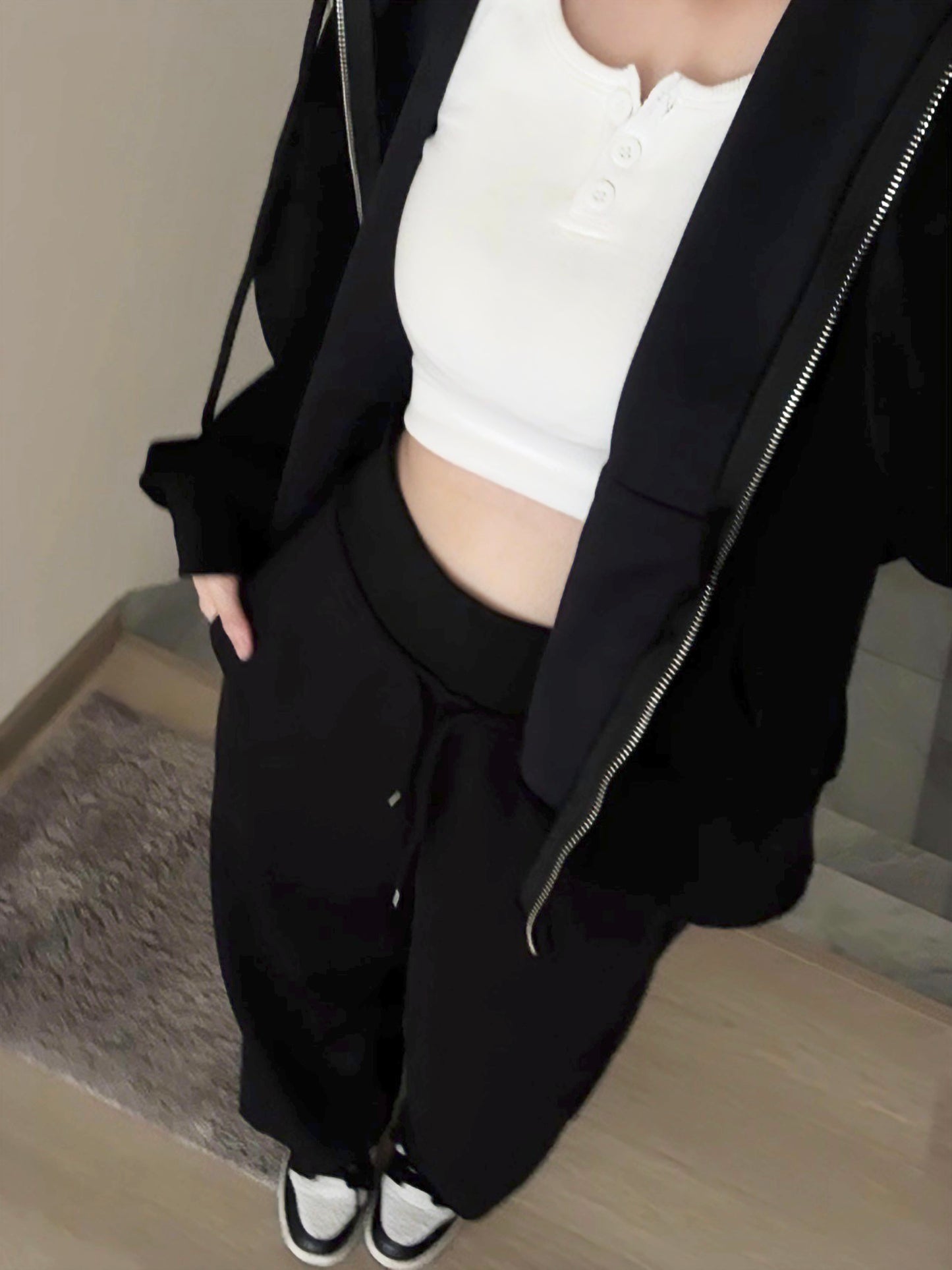 SOFT BLACK MOOD SET - PANTS+JACKET