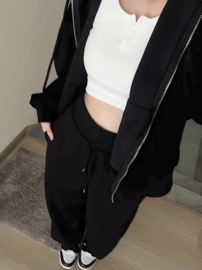 SOFT BLACK MOOD SET - PANTS+JACKET
