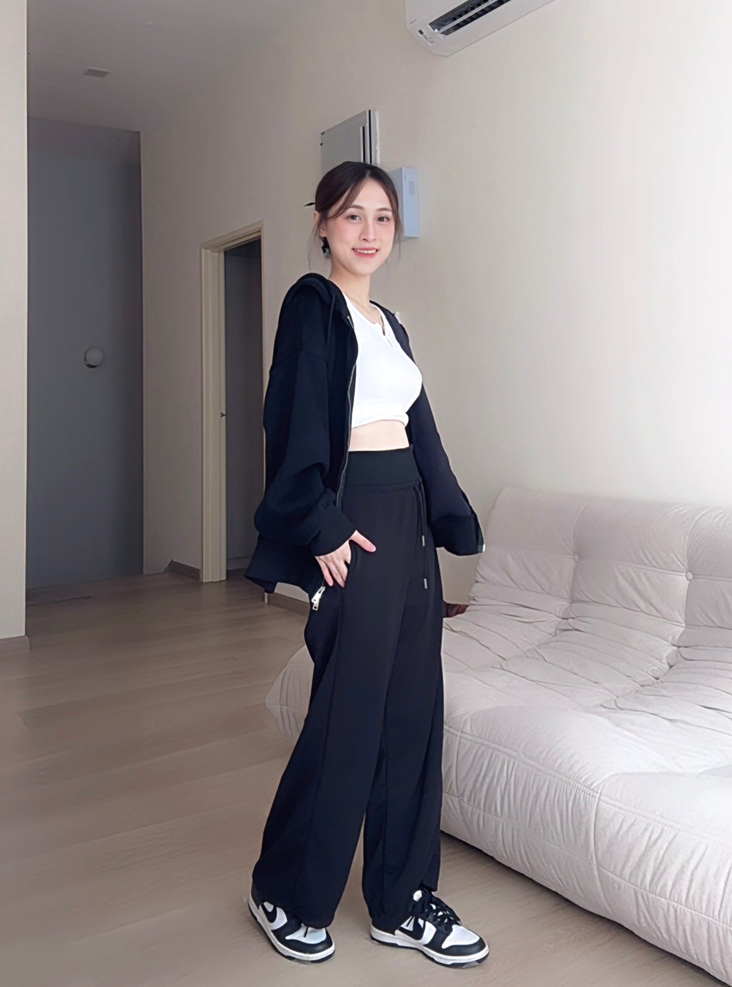 SOFT BLACK BRIANNA PANTS - PETITEGIRLS 小个子定制款