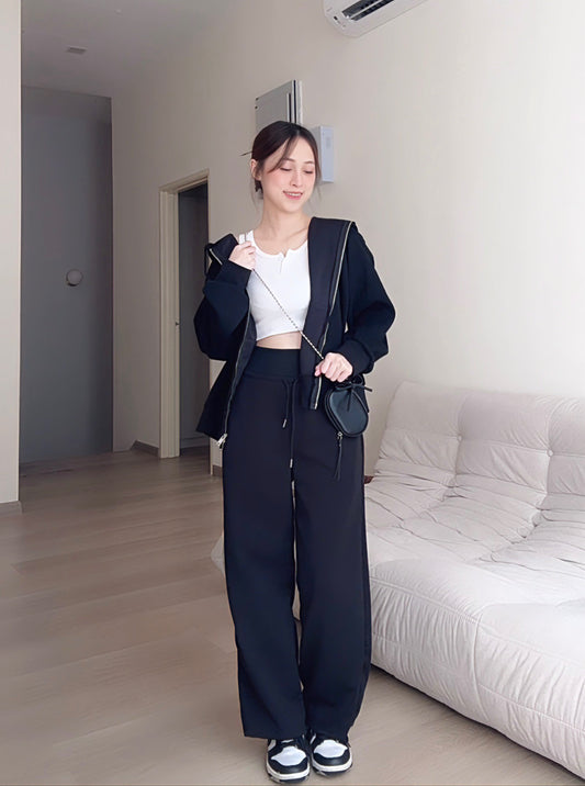SOFT BLACK MOOD SET - PANTS+JACKET
