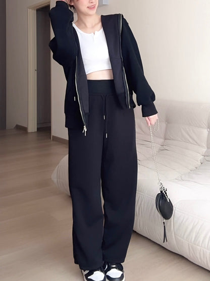 SOFT BLACK MOOD SET - PANTS+JACKET