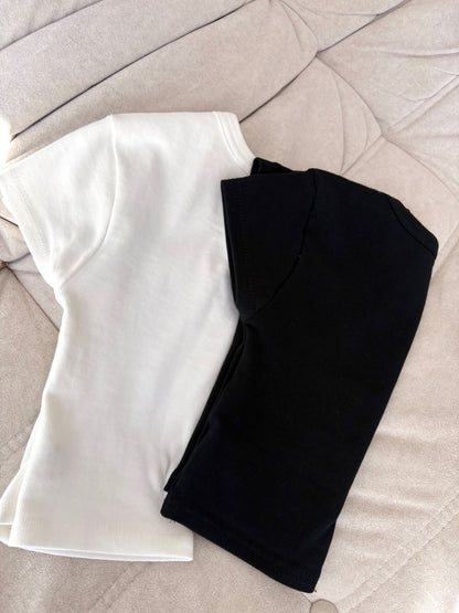 CHIC SHORT CROP TEE - WHITE
