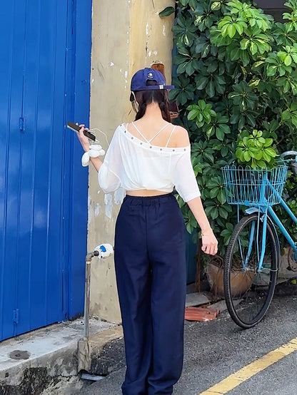 NAVY BREEZE PANTS - PETITEGIRLS 小个子定制款