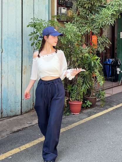 NAVY BREEZE PANTS - PETITEGIRLS 小个子定制款