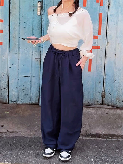 NAVY BREEZE PANTS - PETITEGIRLS 小个子定制款