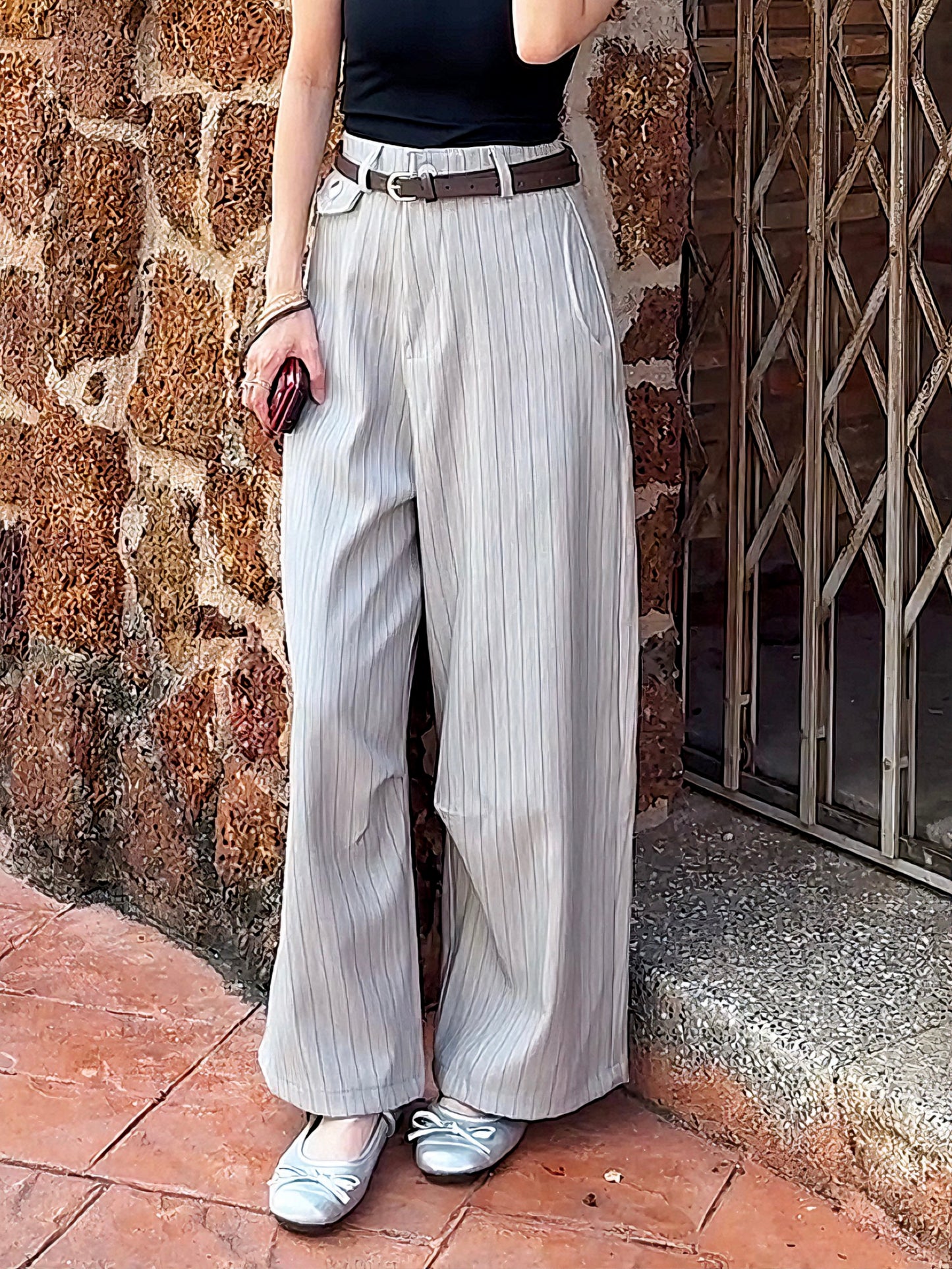 ASH PINSTRIPE PANTS - PETITEGIRLS 小个子定制款