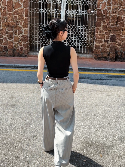 ASH PINSTRIPE PANTS - PETITEGIRLS 小个子定制款