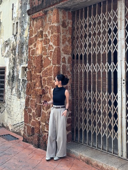 ASH PINSTRIPE PANTS - PETITEGIRLS 小个子定制款