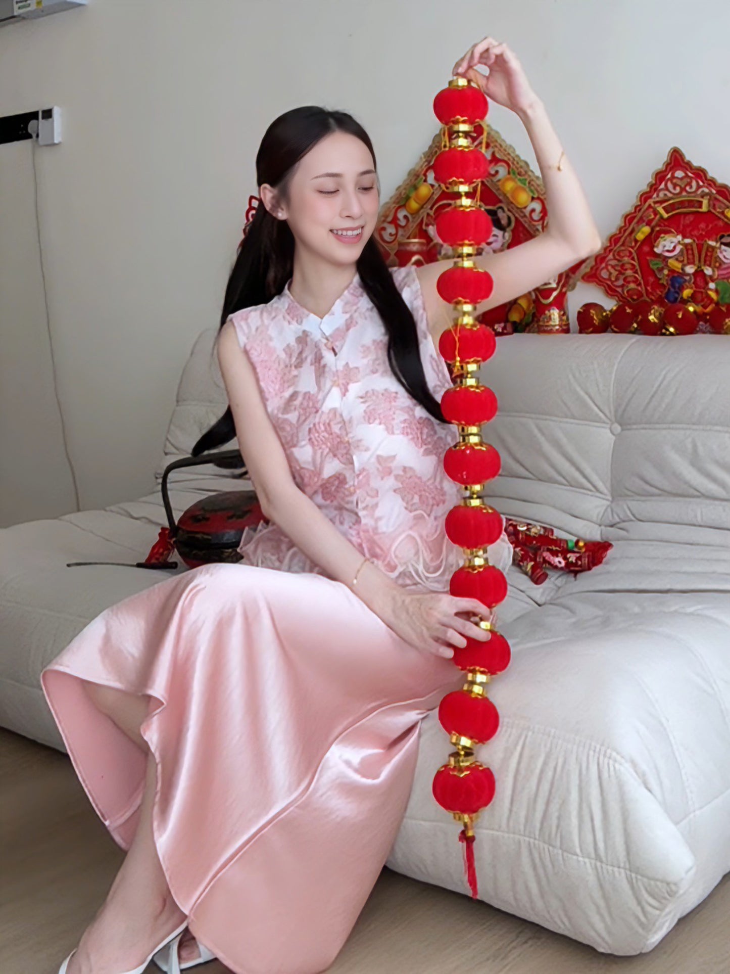 PINK SATIN MAXI SKIRT - PETITEGIRLS 小个子定制款