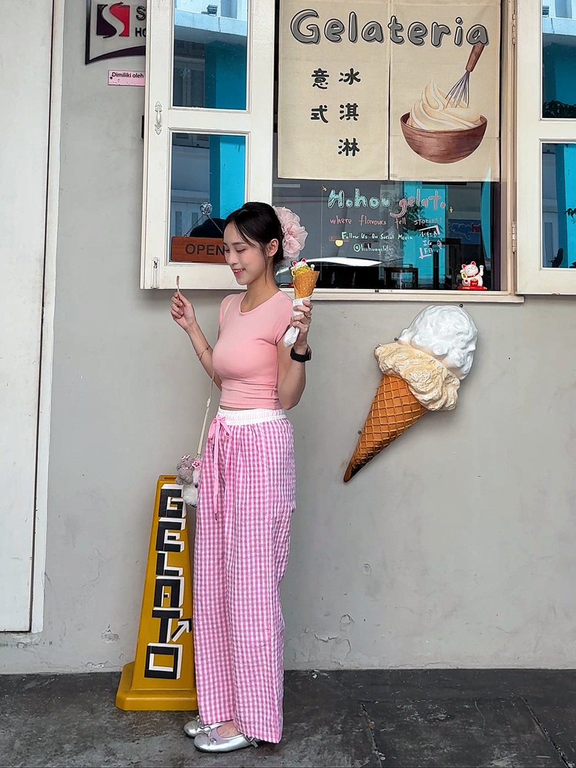 BALLET GINGHAM PANTS - PETITEGIRLS 小个子定制款