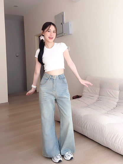 MORNING LIGHT STRAIGHT JEANS - PETITEGIRLS 小个子定制款