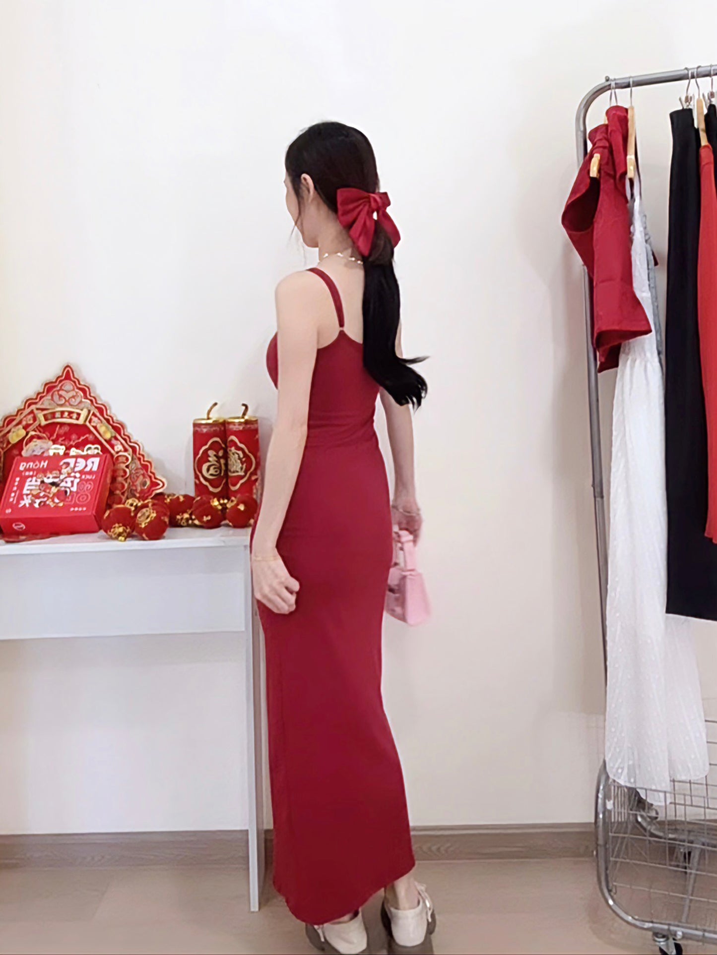 BURGUNDY BODYCON DRESS - PETITEGIRLS 小个子定制款
