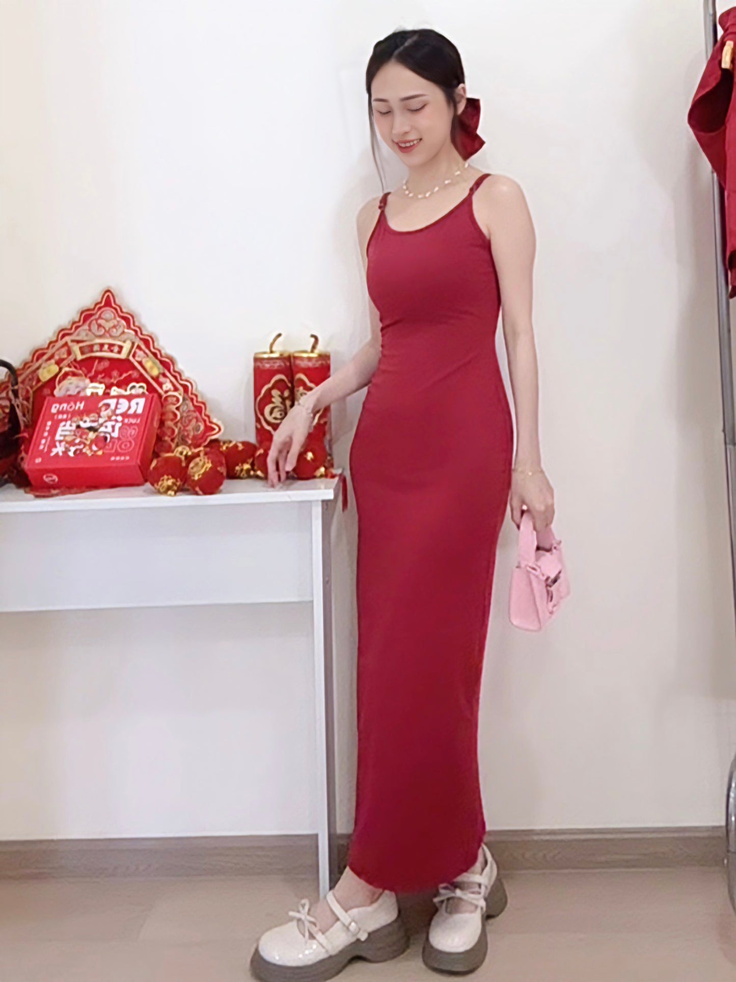 BURGUNDY BODYCON DRESS - PETITEGIRLS 小个子定制款