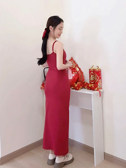 BURGUNDY BODYCON DRESS - PETITEGIRLS 小个子定制款