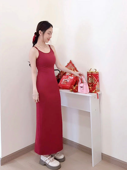 BURGUNDY BODYCON DRESS - PETITEGIRLS 小个子定制款