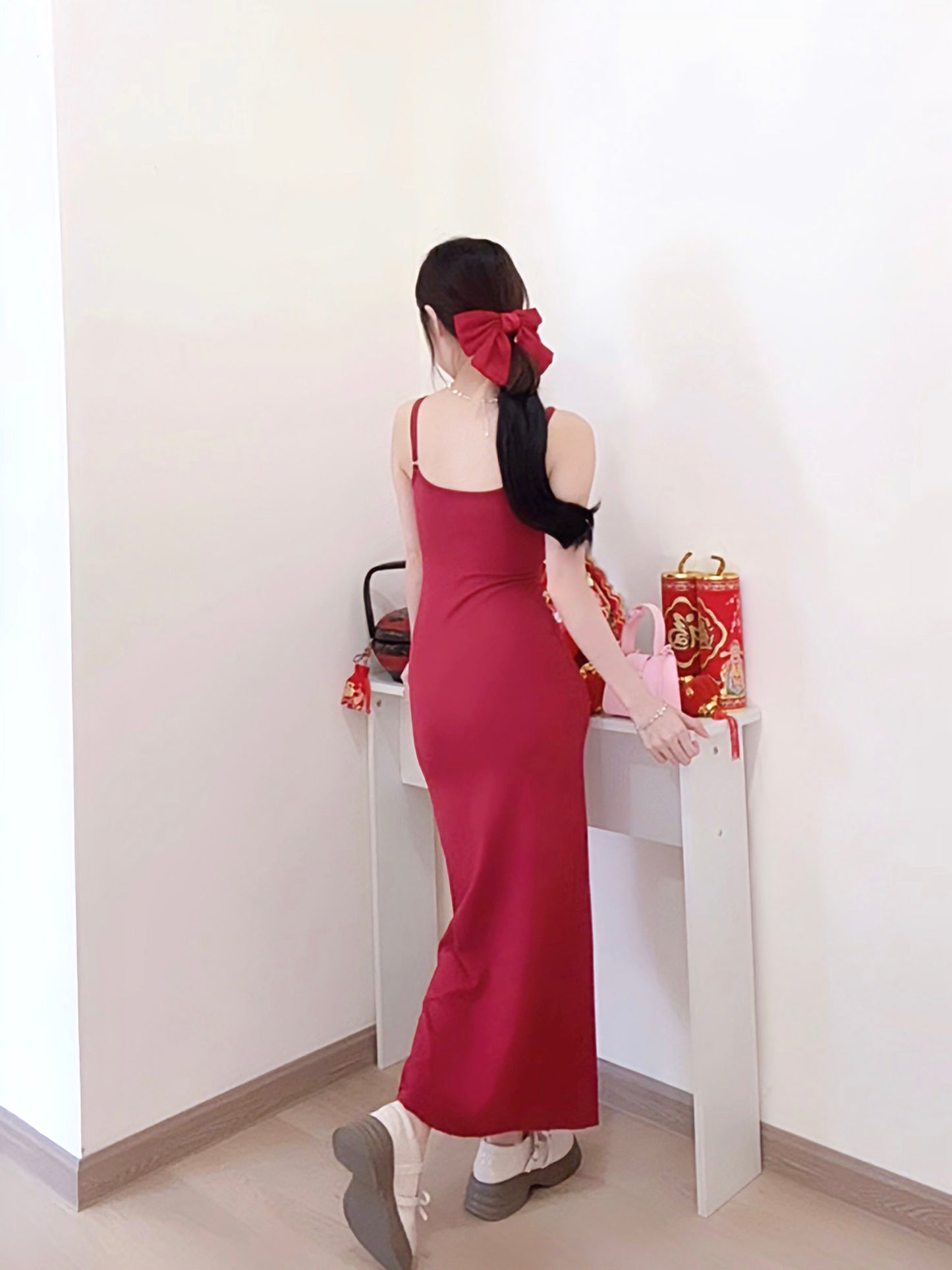 BURGUNDY BODYCON DRESS - PETITEGIRLS 小个子定制款