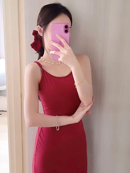 BURGUNDY BODYCON DRESS - PETITEGIRLS 小个子定制款