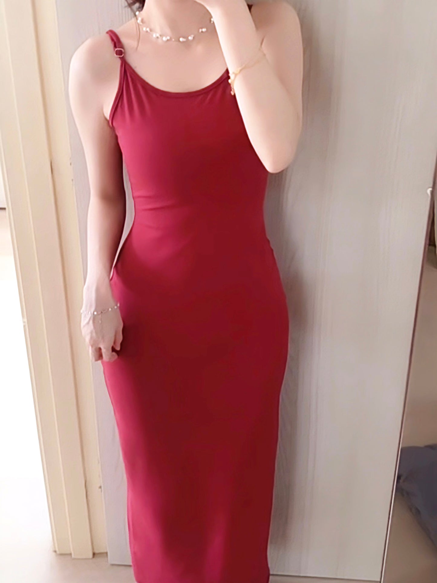 BURGUNDY BODYCON DRESS - PETITEGIRLS 小个子定制款