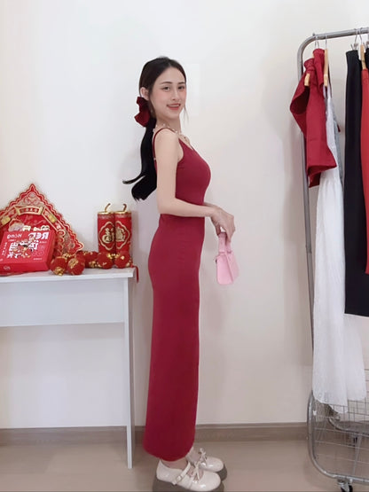 BURGUNDY BODYCON DRESS - PETITEGIRLS 小个子定制款